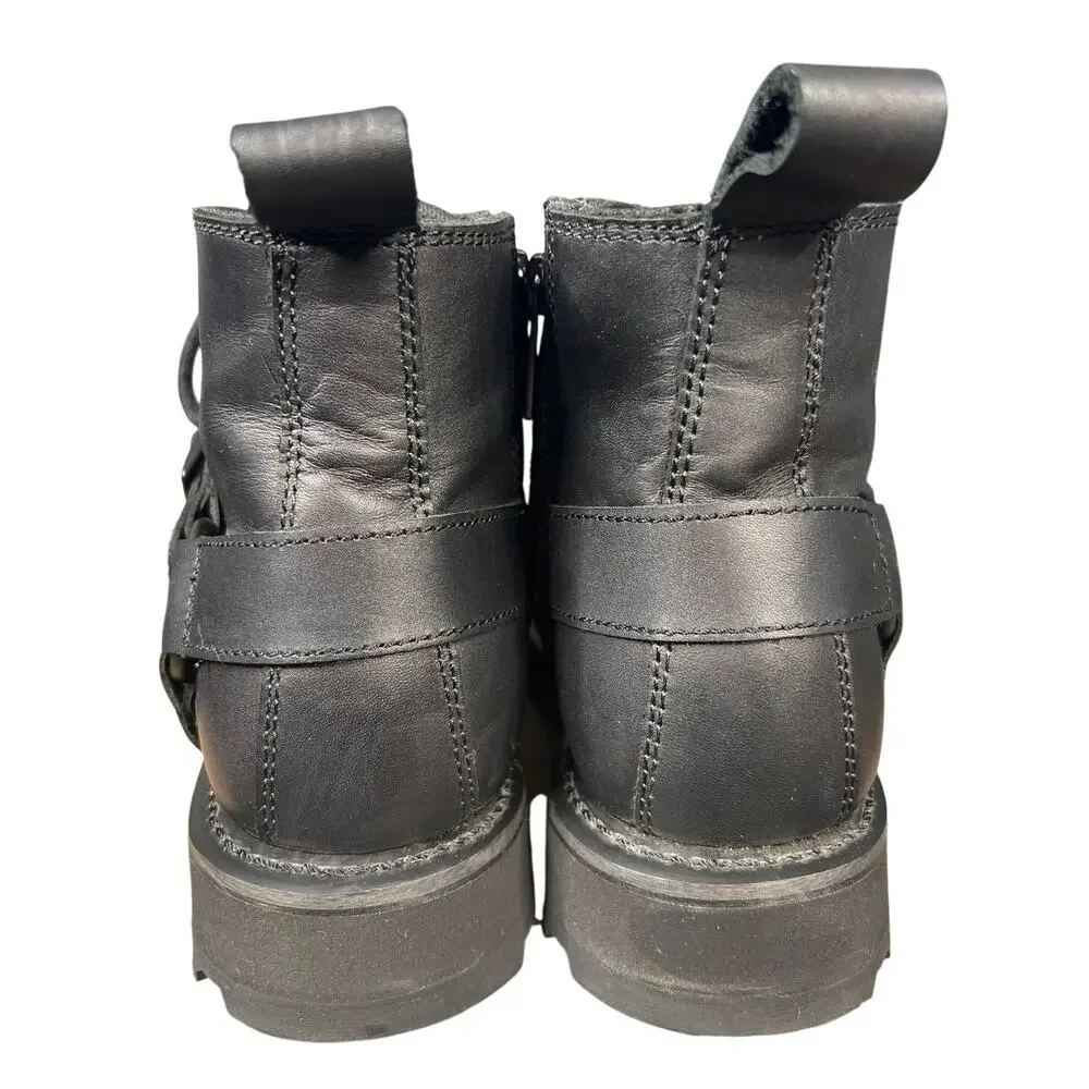 Harley Davidson Men’s Bullard Black Leather Moto Biker Boot Size US 9.5